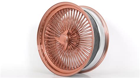 20x8 La Wire Wheels Standard 150 Spoke Straight Lace Rose Gold Rims