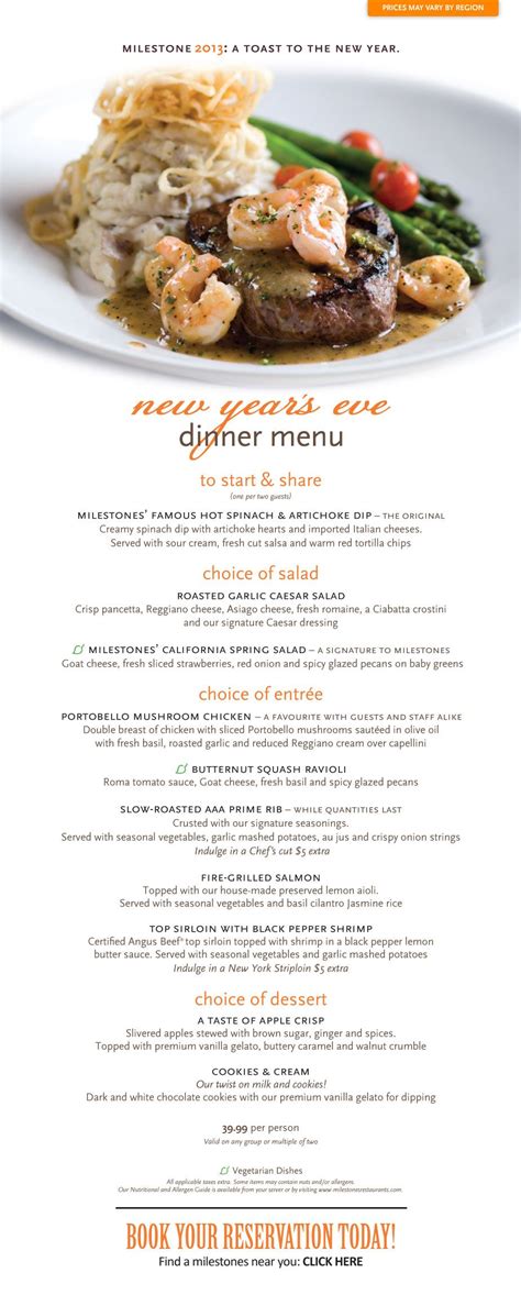 I'm hoping to ring in the new year by making a delicious dinner. milestones new year's eve menu | New year's eve dinner ...