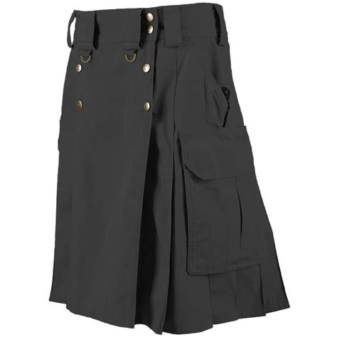 Dark Gray Utility Kilt Tactical Mens Combat Cargo Uniform Battle