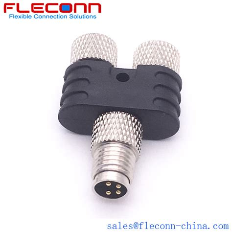 M8 Splitter Connector 1 Male To 2 Female Y Type Adapter