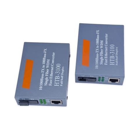 1 Pair Fiber Optical Media Converter 10100mbps Rj45 Single Mode Simplex Fiber Transceiver 25km