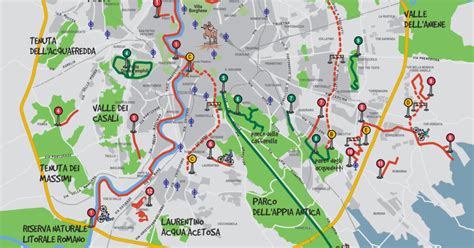 Mappa E Cartina Delle Piste Ciclabili E Stazione Bici Di Roma