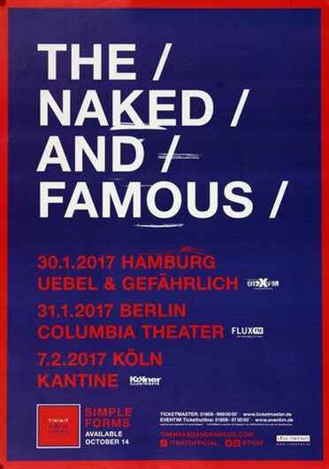 The Naked And The Famous Simple Forms Tour Konzertplakat