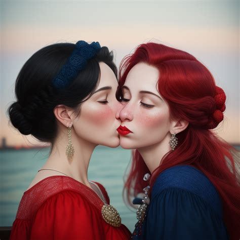 AI Art Generator From Text Full Body Shot Of Two Women Kissing In Red And Img Converter Com