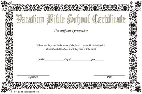 Certificate of participation in arts. Lifeway VBS Certificate Template 1 | Paddle Certificate