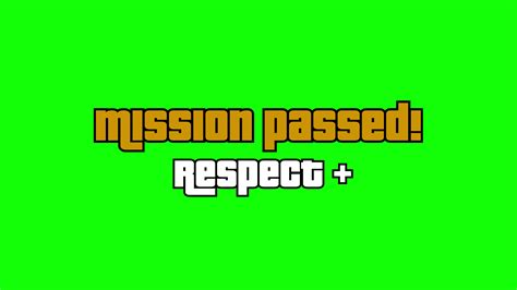 Gta Mission Passed 4k 60fps Green Screen Creatorset