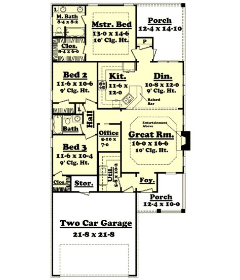 A very simple efficient 1600 square foot three bedroom houses plan that lives big for a single story home. Traditional Style House Plans - 1500 Square Foot Home , 1 ...
