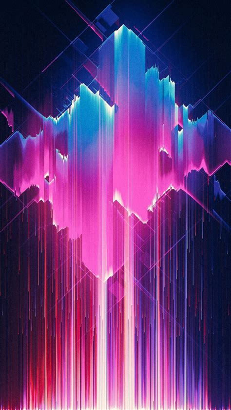 Download Wallpaper 720x1280 Artistic Shape Lines Glitch Art Samsung