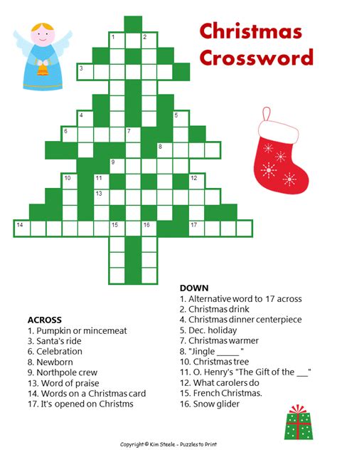 Here Is A Cute Printable Christmas Crossword For Your
