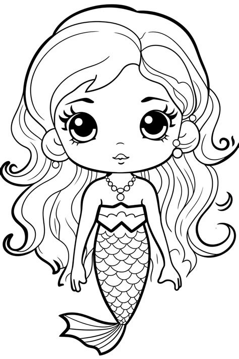 Cute Colouring Pages Of Mermaid Clip Art Library