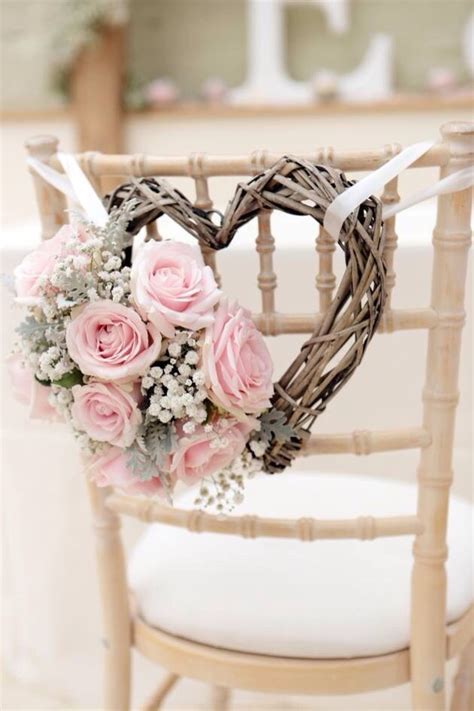 Chair Decoration Wedding Heart Roses Rustic Casamento Rustico Chic Casamento Rustico