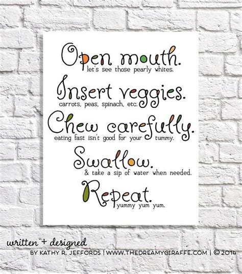 Kitchen Art Print Eat Your Veggies Quote Vegetable Poster
