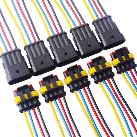 Buy Gtiwung 5 Kit 4 Pin Way Waterproof Electrical Connector Wire