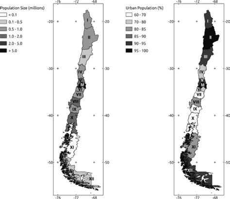 Map Of Chile Showing The Distribution Of The Political Regions And The