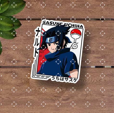 Sasuke Uchiha Sticker Naruto Sticker Anime Sticker Etsy
