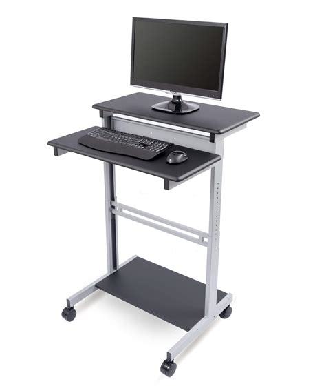 Galleon 32 Mobile Ergonomic Stand Up Desk Computer Workstation