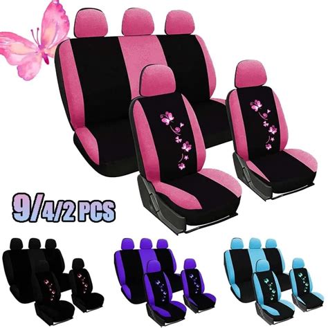 universal car covers car seat protect for men women car seat covers butterfly embroidery fit