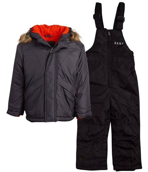 Dkny Baby Girls 2 Piece Snowsuit With Heavy Puffer Jacket And Snow Bib