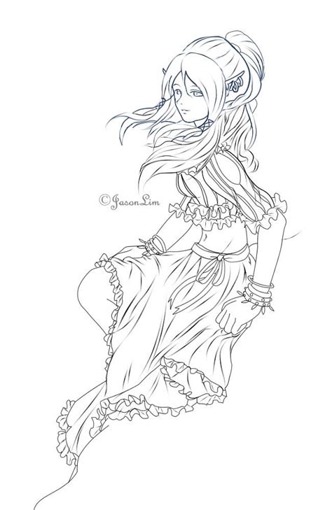 Female Elf Coloring Pages At Free