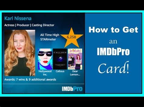 How to Get an IMDbPRO Card - YouTube