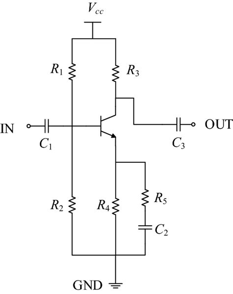 Schematic Of The Single Stage Common Emitter Transistor Amplifier