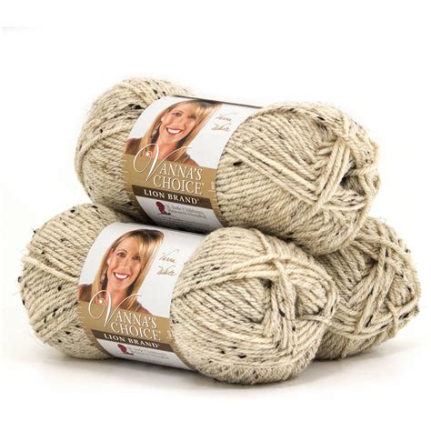 lion brand yarn vanna s choice oatmeal basic medium acrylic off white yarn 3 pack