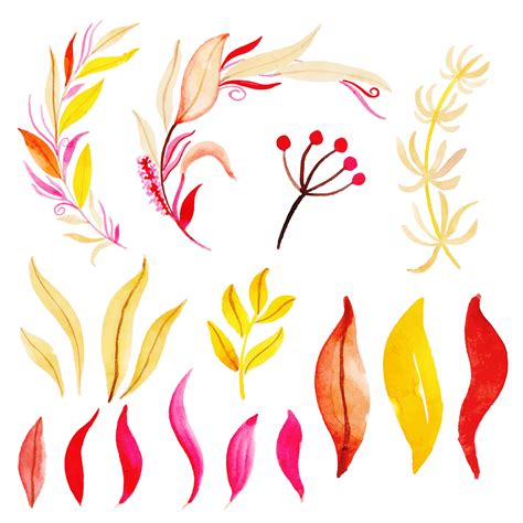 Beautiful Watercolor Autumn Leaves Collection 670078