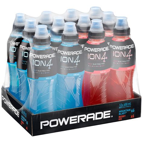 Powerade Ion4 Sports Drink 12 X 600ml Mixed Pack Costco