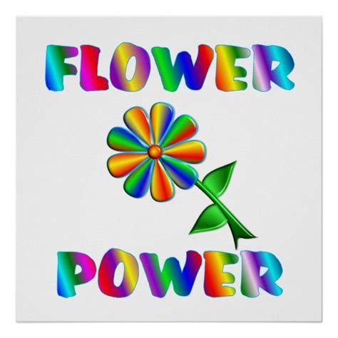 Flower Power Retro Poster Flower Retro Hippy Hippies 70s