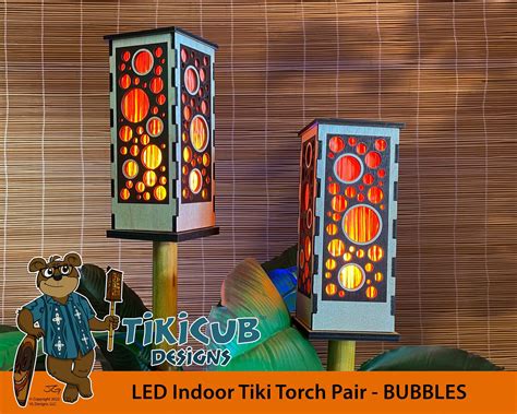 Tiki Torch Set Pair Indoor Low Voltage With Original Etsy Tiki