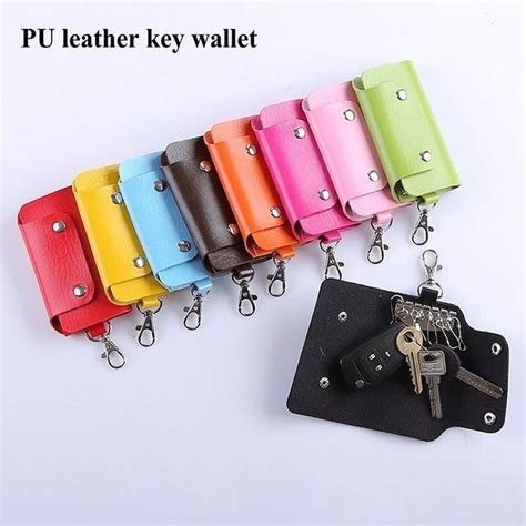 Pu Leather Car Key Wallet Zipper Key Bag Leather Wallet Uygun Fiyatl