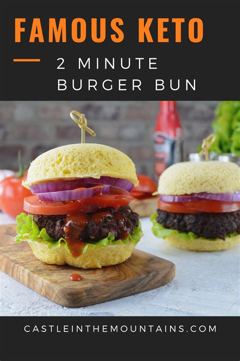 Famously Easy Keto Two Minute Burger Bun ~ 3 Net Carbs Recipe