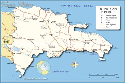 The Dominican Republic Map With Cities Travelsfinderscom