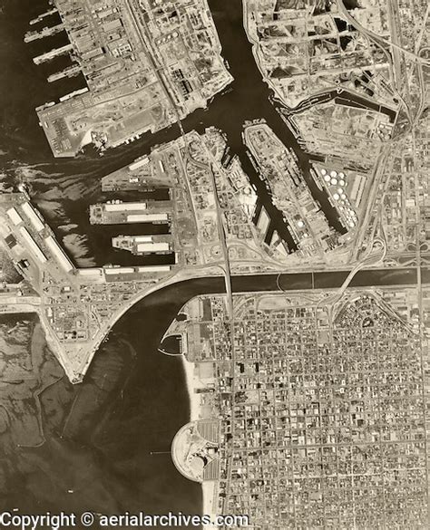 Historical Aerial Photograph Long Beach California 1963 Aerial