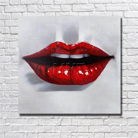 Aliexpress Buy Sexy Red Lip Canvas Wall Art Oil Painting Decor