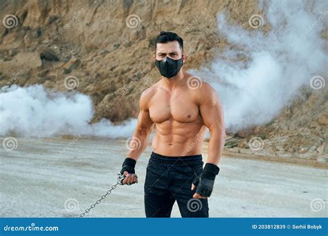 Handsome Man With Athletic Body Posing Outdoors Stock Image Image Of