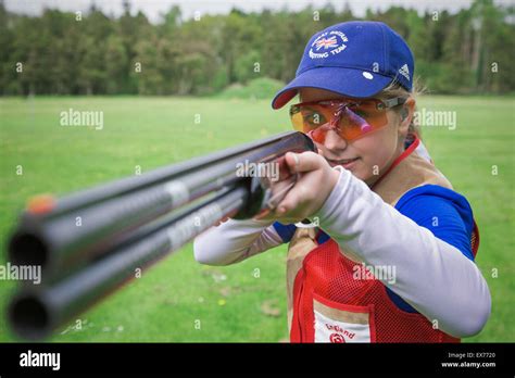 Great Britain Olympic Skeet Shooter Amber Hill During Training At