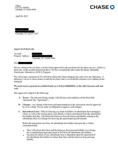 Sample Short Sale Approval Letters — WE FIGHT. YOU WIN.™