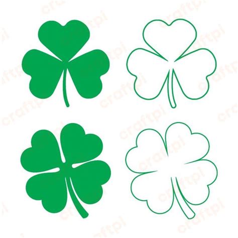 Shamrocks With Outline Svg File For Cricut And Silhouette Craftpi