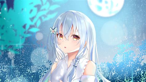 Download Wallpaper 1920x1080 Girl Snow Snowflake Winter Anime Art