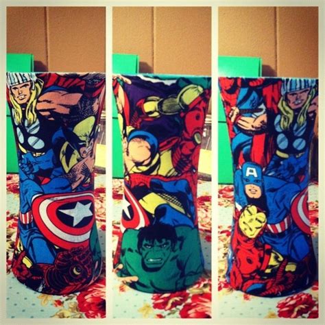 Mod Podge Comic Book Fabric Vase Nerd Project Complete Cute Diys