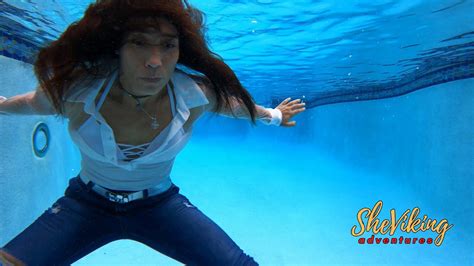 Underwater Swimming And Diving With My Clothes On [fun Pool Time Wearing Jeans And Sneakers