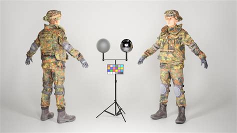 3d Model Soldier In Bundeswehr Uniform With Props 21 Vr Ar Low Poly Cgtrader