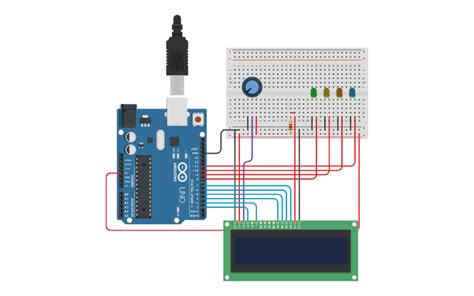 Circuit Design Arduino Led Lcd Tinkercad