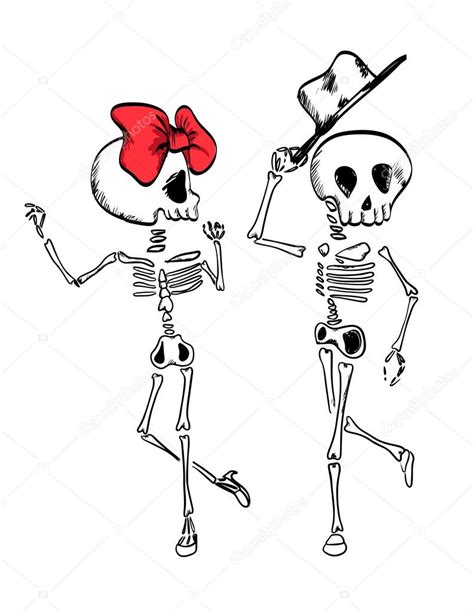 Skeletons Dance With Ribbon Stock Illustration By ©depositphotos01 97180594