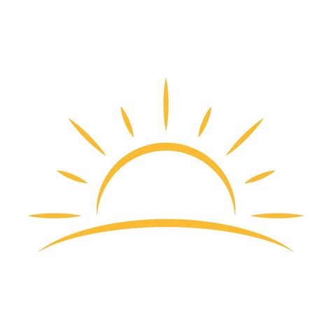 Eine Halbe Sonne Setzt Nach Unten Symbol Vektor Sonnenuntergang Konzept