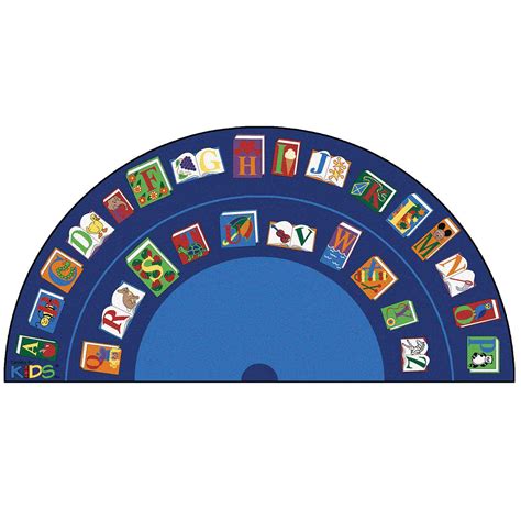 Reading By The Book Seating Classroom Rug Semi Circle 68 X 134