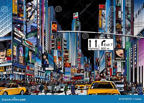 street in new york city stock vector illustration of crowd 29703701
