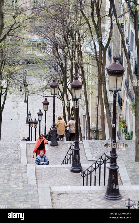 Rue Foyatier Montmartre Area Of Paris France Stock Photo Alamy