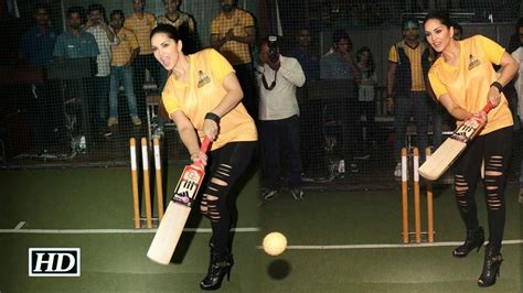Sunny Leone Hits Six During A Cricket Match Youtube